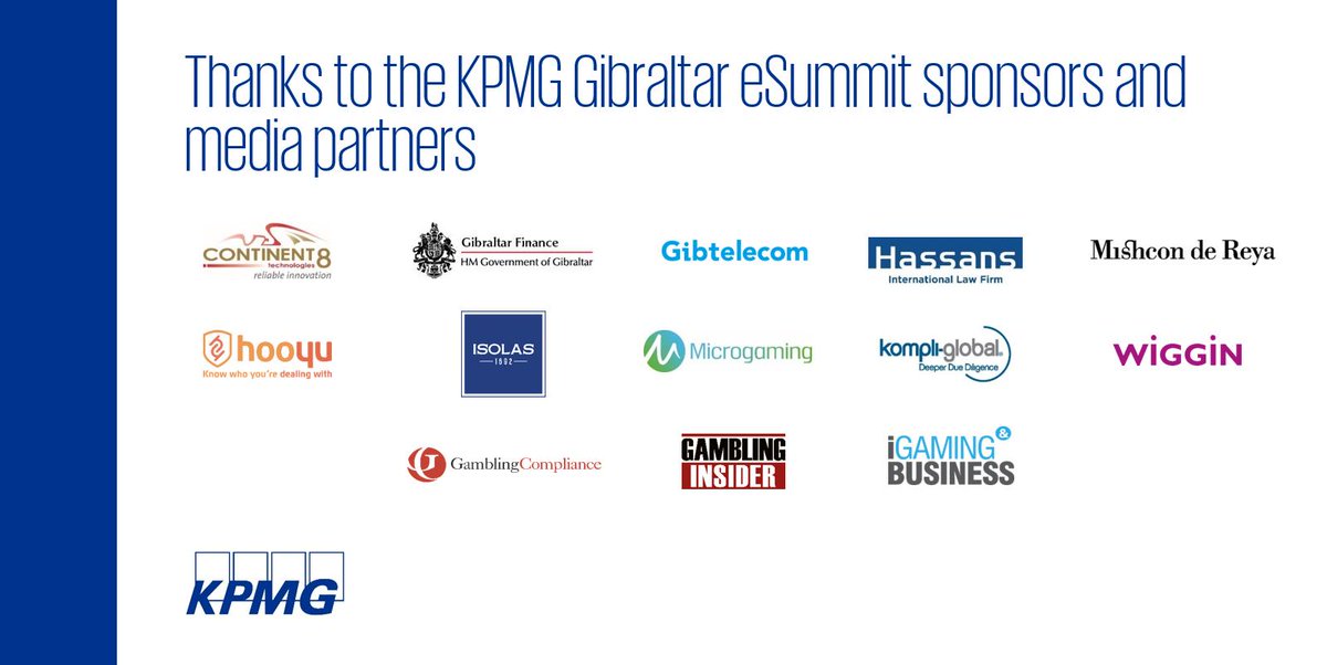 We’d like to extend a huge thank you to our sponsors, media partners and everyone who attended the KPMG Gibraltar eSummit today. Don’t forget to save the date for next year, 7 May 2020! See you there! #KPMGeSummit