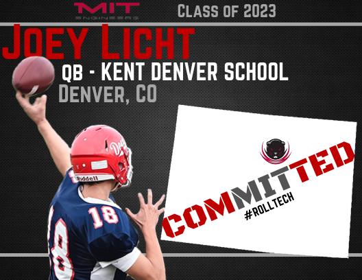 MITFootball's tweet image. Welcome @joey_licht as the newest member of the MIT Football Family!  Another one from CO by way of @KDSsundevil !  #RollTech #MITFootball #goldrush 🏈⛰️⛏️