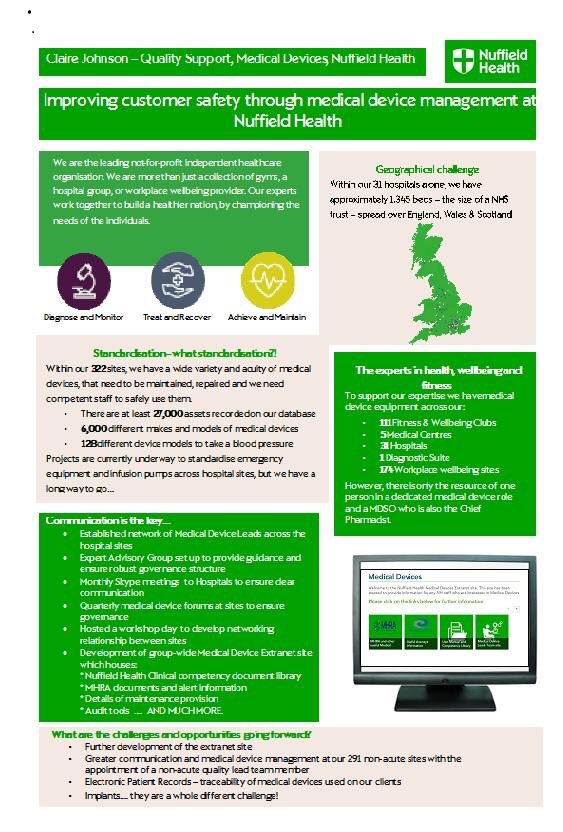 ClaireCJohnson3's tweet photo. Very excited to find out today my poster has been accepted for display at #HSJpatientsafety Congress #nuffieldhealthnurses https://t.co/IhQectZTvH