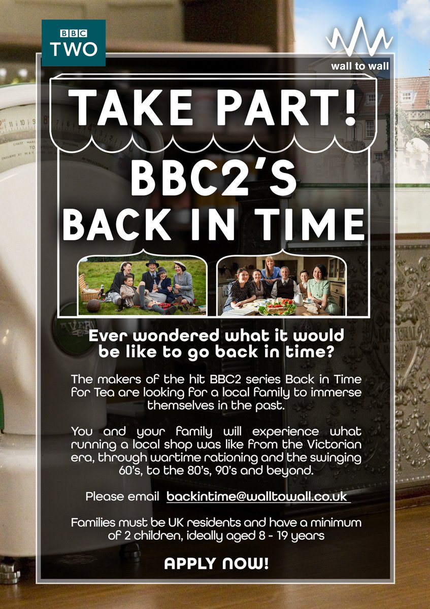 Back in Time (@backintimefor) on Twitter photo <a href="/ENDPARKCAFE/">ENDCLIFFE PARK CAFE</a> Pls RT. Calling all Sheffield families! Do you want to take part in #BBCTwo's new Back in Time series this #summer? Applications close soon so please get in touch! #familyfun #history #GetInvolved #Sheffield <a href="/ENDPARKCAFE/">ENDCLIFFE PARK CAFE</a> Pls RT. Calling all Sheffield families! Do you want to take part in #BBCTwo's new Back in Time series this #summer? Applications close soon so please get in touch! #familyfun #history #GetInvolved #Sheffield