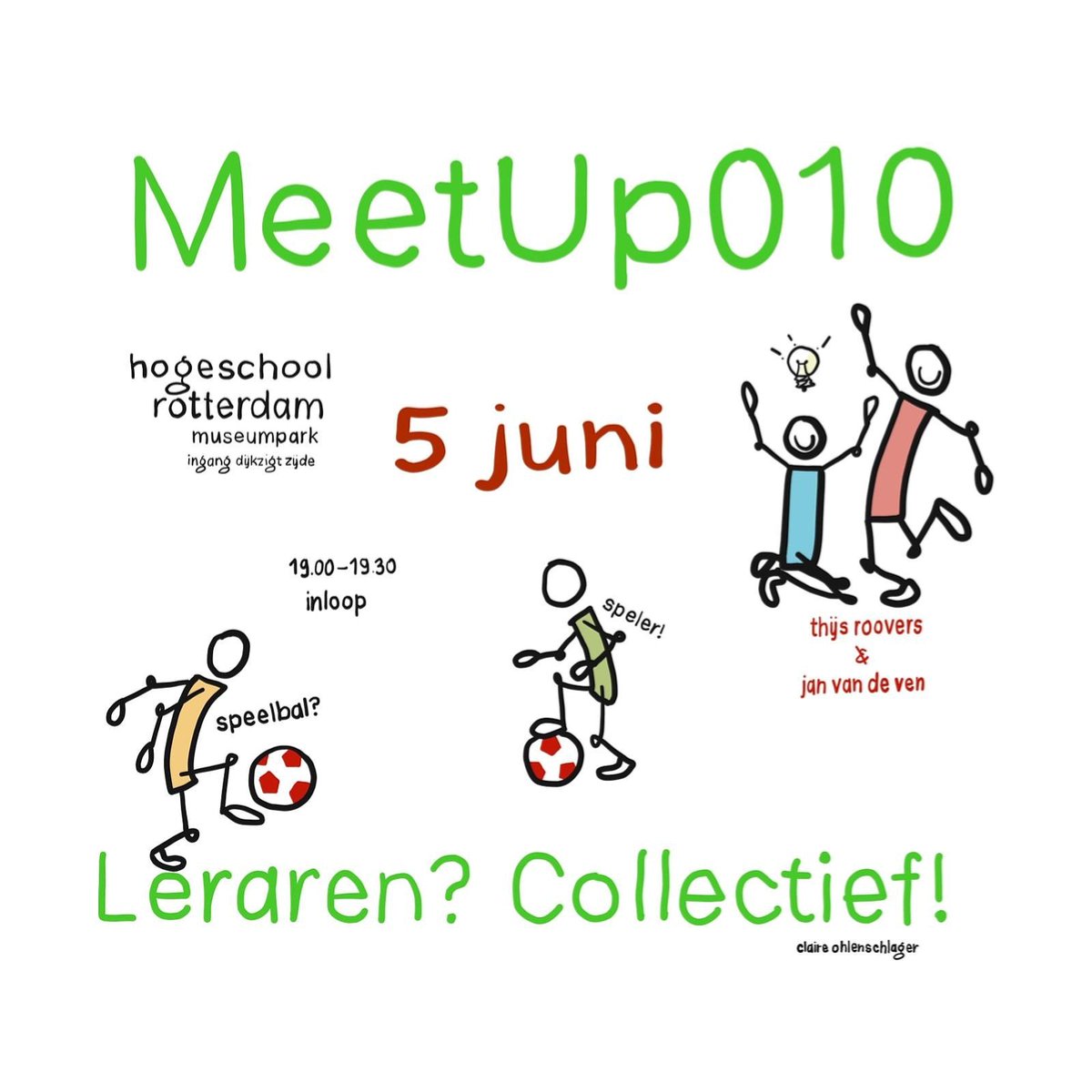 Op 5 juni komen @JanvandeVen81 en @thijsroovers naar Meetup010 <a href="/hsrotterdam/">Hogeschool Rotterdam</a> om hun ideeën te presenteren en om in gesprek te gaan over hoe we als Lerarencollectief onze positie in het onderwijskrachtveld kunnen claimen. meetup010.wordpress.com/2019/04/05/ler…