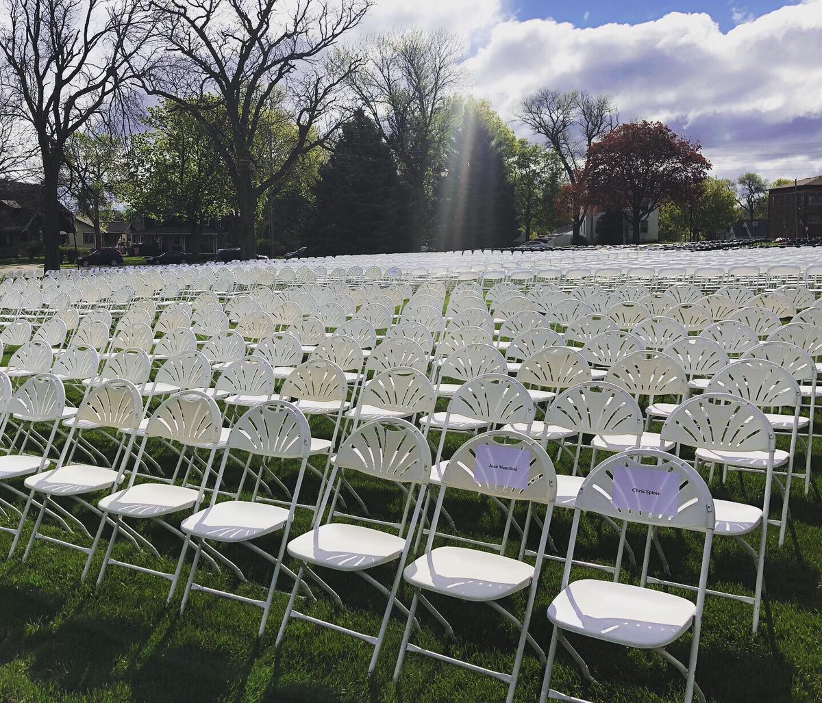 MorningsideEdu's tweet photo. The stage is set. Chairs placed. Graduate lunch at 1 and rehearsal today at 2.

Let’s get this commencement weekend started, class of 2019! #msideproud #msidegrads https://t.co/BTbFNGALa8