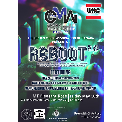 RammitRecords's tweet photo. #2morrownight 5/10 REBOOT 2.0 #CanadianMusicWeek 🎵 🇨🇦#UrbanMusicAssociationCanada #showcase MT Pleasant Rose, 744 Mt Pleasant Rd. ft. @rayzalution @Russellheather @DJBoogieMbayed @SweetMaria01
& more #rnb #showcase #music #reggae #funk #soul #pop #hiphop https://t.co/ylUPikgHFp