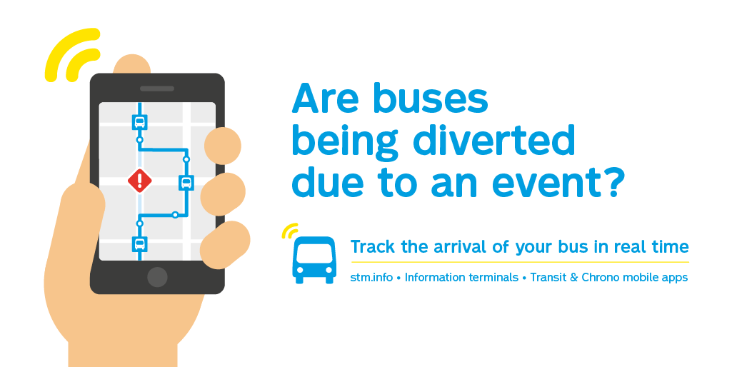 stminfo's tweet photo. [Bus disruption] 🚌⚠️ Bus lines #stm15, #stm66, #stm150, #stm165, #stm166, #stm435 and #stm747 are currently being rerouted around Guy-Concordia métro station due to the ongoing demonstration. #stminfo https://t.co/7l2ODuFJOX