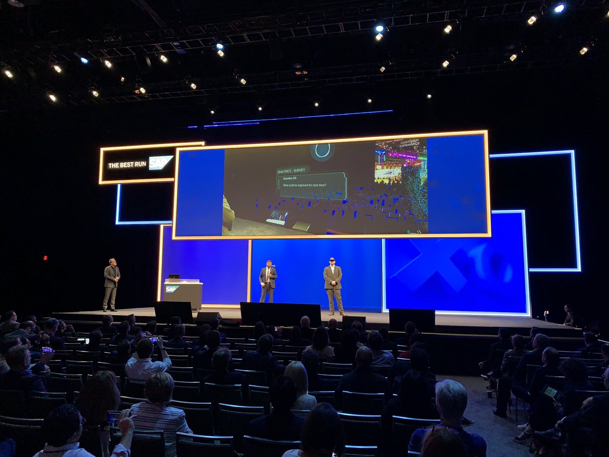 ThorstenRocket's tweet photo. Really cool show case at #SAPPHIRENOW by @FlRoth and his @sap #IT team of the workplace of the future. #AR #voice and #bot technology used to solve every day tasks of an employee. Can’t wait to see that in action. Great team @thsaueressig @ChrstnKlein @floolf81 @MartinLang https://t.co/5PpSlQjkGw