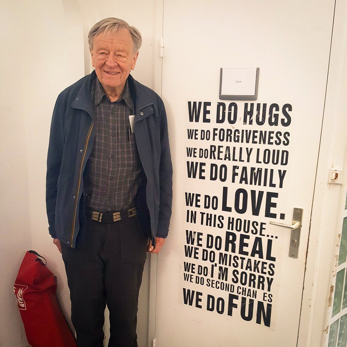 chooselove's tweet photo. We were so thankful to welcome our friend Lord @AlfDubs to Calais this week. At 86 years old, he’s still working hard to fight for the rights of child refugees. A true hero. We love you Alf. #ChooseLove https://t.co/Telmezss73