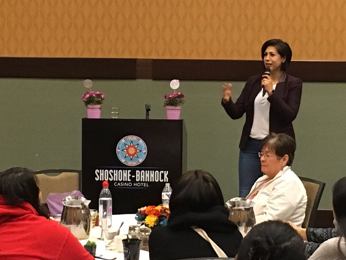BradyHalbleibTV's tweet image. “Take care of your spirit...” @PauletteEJordan speaks on women’s issues and being a mother at the Shoshone-Bannock Tribal women’s health fair. #FortHall #ShoshoneBannockTribes