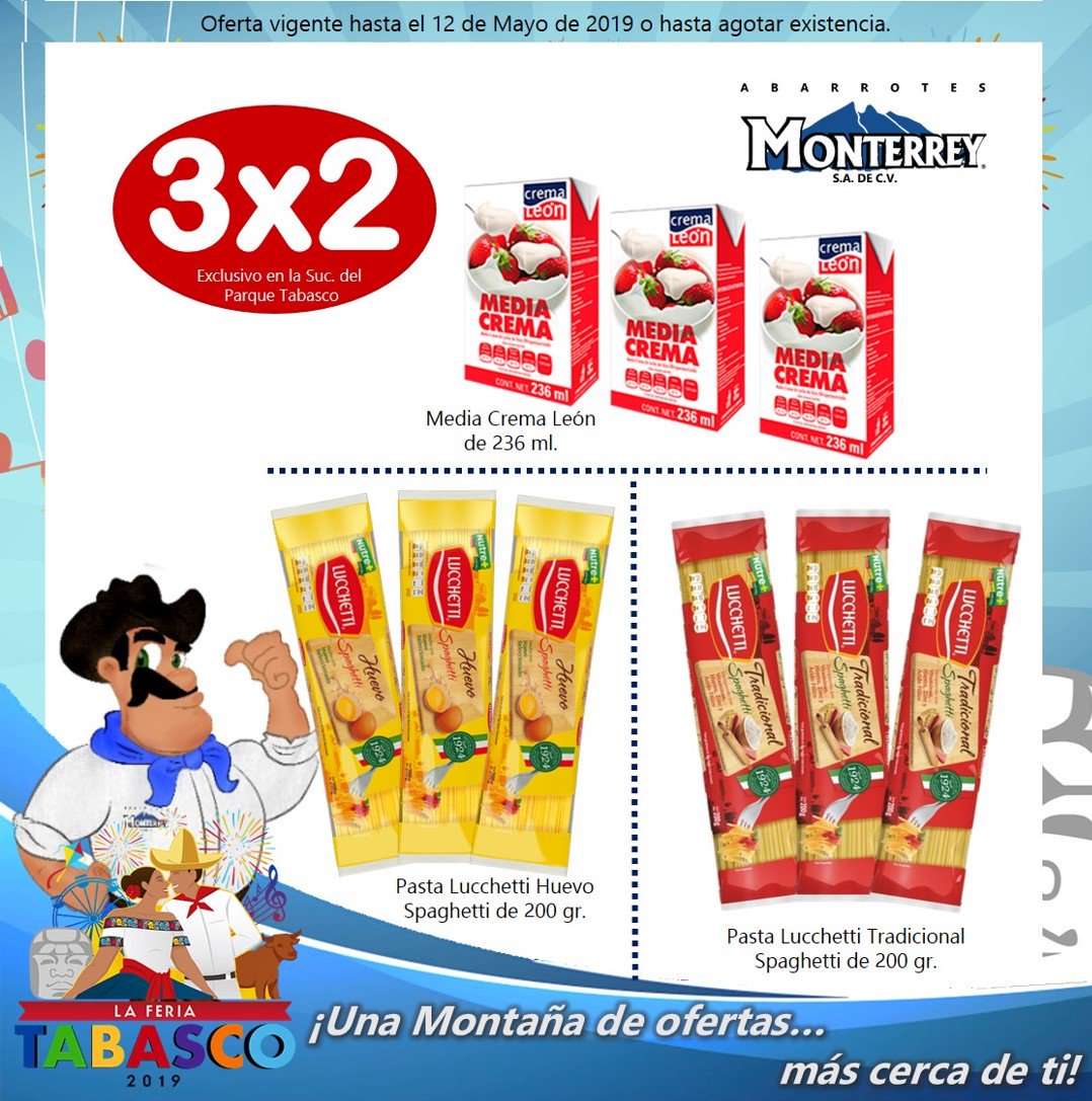 abmtyoficial's tweet photo. Busca nuestra Feria de promociones en #AbarrotesMonterrey de la #FeriaTabasco2019, visítanos en la Nave 3 del Parque Tabasco 🎡🎢 te vamos a sorprender! https://t.co/z8mqhje6Jf