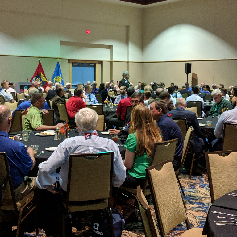 The 100th President of SAME, Buddy Barnes, addresses the #AcademyOfFellows and #YoungMembers. #LeadingTheWay for the #FutureLeaders of our Society to become even more involved! #SAMEJETC19 <a href="/same_hq/">same_hq</a> #volunteers #Fellows #mentorship