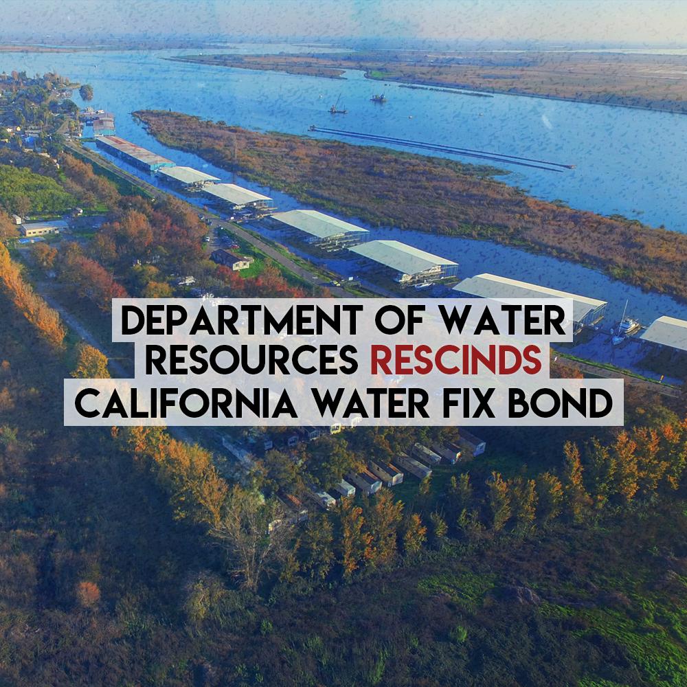 RestoretheDelta's tweet photo. .@CA_DWR has formally rescinded the Bond Resolutions authorizing issuance of almost $9 billion of bonds to pay for the start of construction of the #TwinTunnels, known as #CAWaterFix. #DWR's funding for any new one-tunnel proposal must start from scratch. https://t.co/ugH0S4tGjU https://t.co/i2RCkkaEyo