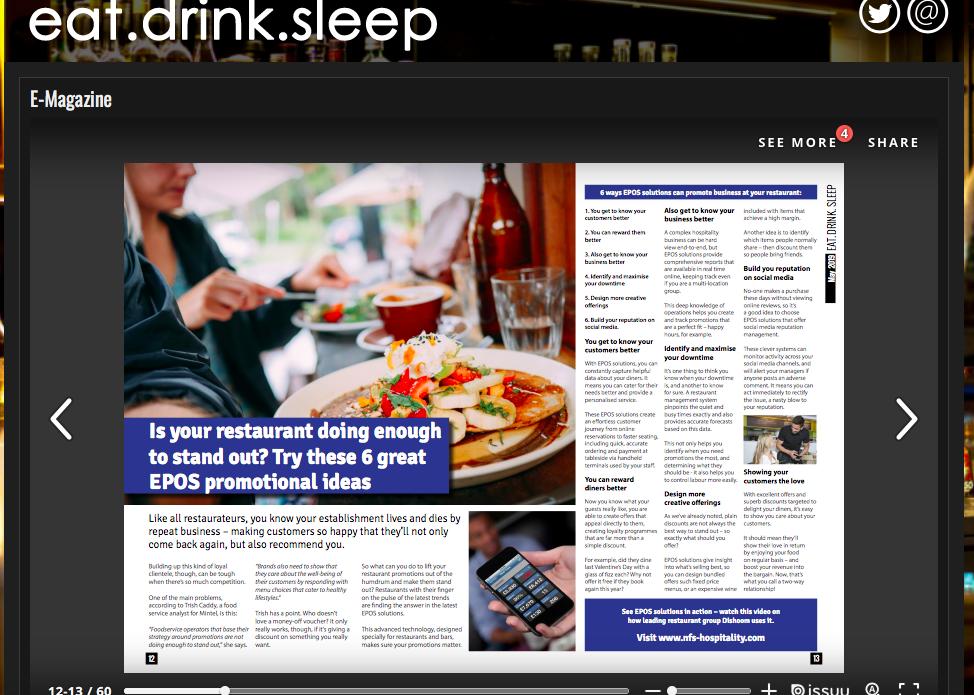 nfssoftware's tweet photo. Seen our latest tips for #restaurants in the latest @eatdrink_sleep magazine? Thanks for the feature, folks! https://t.co/SgvYMa6Ic5 #Alohaepos https://t.co/HNI229NLs4