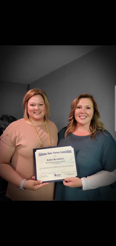 BibbMedical's tweet photo. Thanks Alabama State Nurses Association, for presenting Robin Birchfield, Director of Patient Services at Bibb Medical Center, the Citation of Excellence Award! #NursesWeek https://t.co/djTqOFzBco
