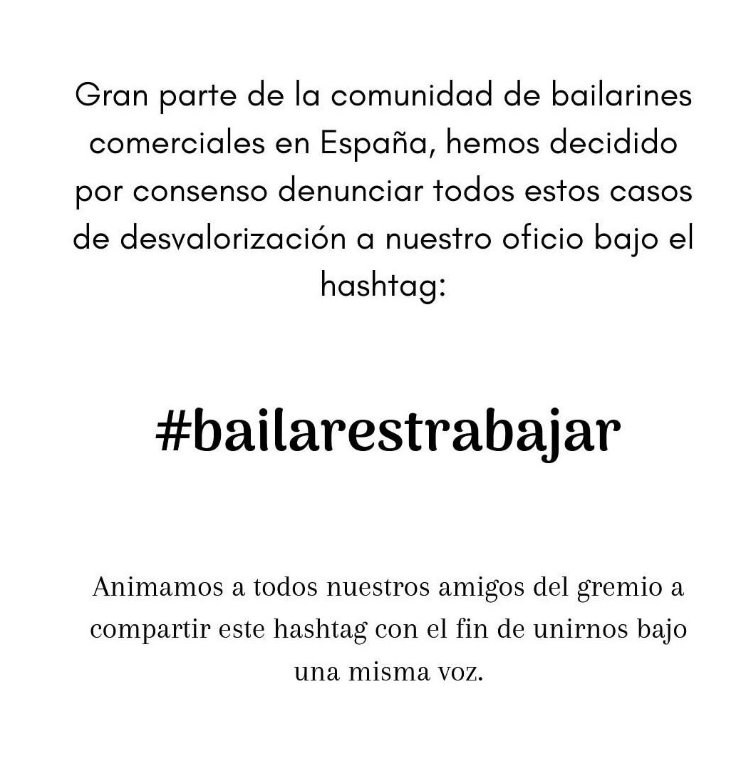 Carla Gómez (@carla_gmez04) on Twitter photo Gracias a esas personas que os esforzais y dais todo en vuestra profesión.Mi madre ha dicho: si trabajan sin cobrar, estan esclavizados.
#bailarestrabajar <a href="/Claudia_FAB18/">Claudia</a> <a href="/MonicaP_FAB18/">Mónica Peña</a> <a href="/_damablanca_/">DAMABLANCA</a> <a href="/lolaindigomusic/">Lola Indigo</a> @Saydi_FAB18 <a href="/vickygom3z/">Vicky Gómez</a> <a href="/MMarymv/">Marymv</a> <a href="/aaron_mataa/">AARON MATA</a> <a href="/NaimaSakho/">Naima Sakhó</a> TODXS Gracias a esas personas que os esforzais y dais todo en vuestra profesión.Mi madre ha dicho: si trabajan sin cobrar, estan esclavizados.
#bailarestrabajar <a href="/Claudia_FAB18/">Claudia</a> <a href="/MonicaP_FAB18/">Mónica Peña</a> <a href="/_damablanca_/">DAMABLANCA</a> <a href="/lolaindigomusic/">Lola Indigo</a> @Saydi_FAB18 <a href="/vickygom3z/">Vicky Gómez</a> <a href="/MMarymv/">Marymv</a> <a href="/aaron_mataa/">AARON MATA</a> <a href="/NaimaSakho/">Naima Sakhó</a> TODXS