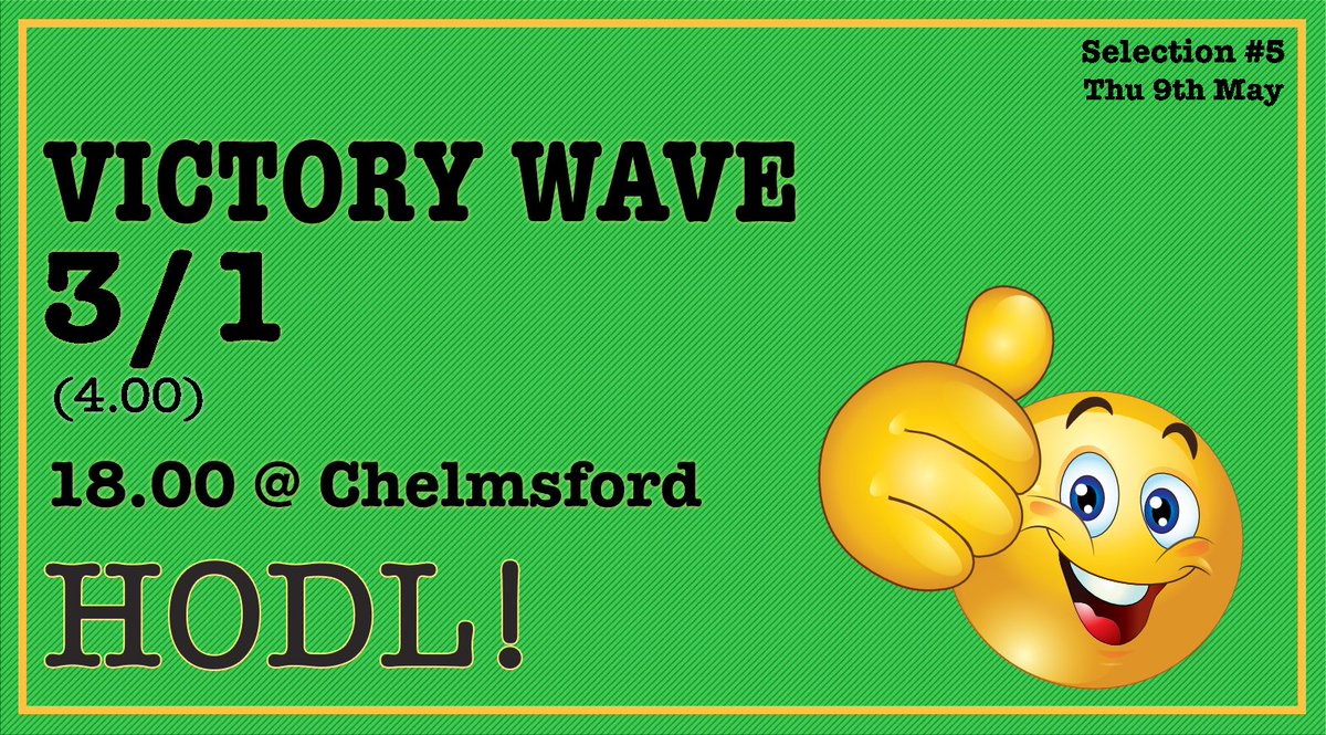 HODL_Results's tweet photo. #HODL #Chelmsford #VictoryWave
WINNER @ 3/1 https://t.co/PgvYvupTY7