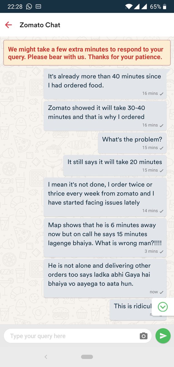 itsTerrazak's tweet photo. Disgusted with the @ZomatoIN customer service and their delivery boys. @Zomato #Zomato https://t.co/W3iH5obxa6