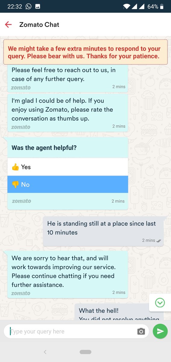 itsTerrazak's tweet photo. Disgusted with the @ZomatoIN customer service and their delivery boys. @Zomato #Zomato https://t.co/W3iH5obxa6
