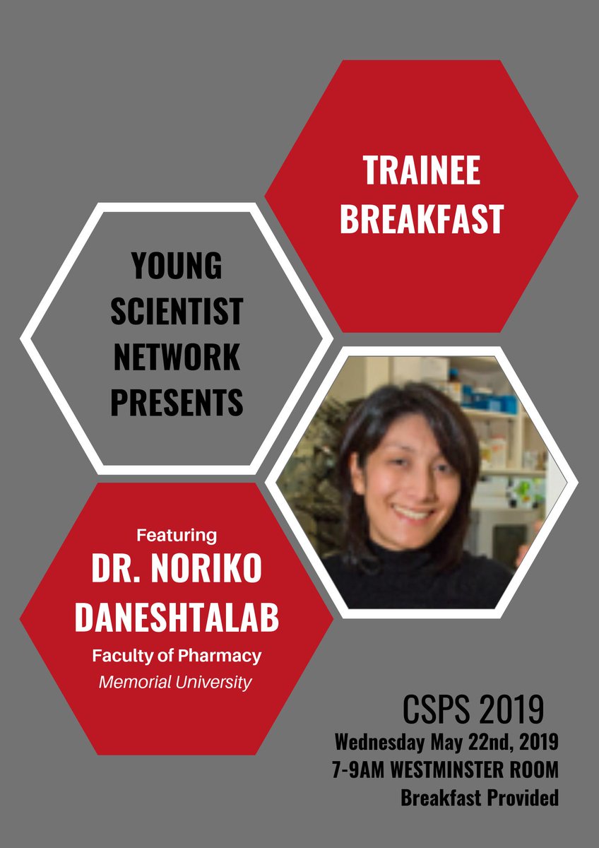 CSPS_YSN's tweet photo. Starting off our series of mentors for the Trainee Breakfast with Dr. Daneshtalab (@NDanesht). The breakfast is taking place on May 22nd at the #CSPS2019 symposium. Her research area includes studying mechanisms of cerebrovascular dysfunction. Stay tuned for the other speakers! https://t.co/qLJAfqmAwh