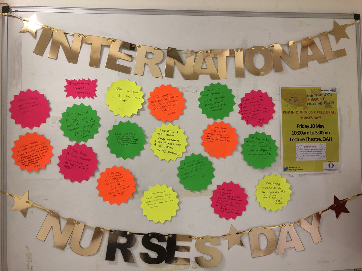 nurse_betty's tweet photo. #internationalnursesday2019 celebrating on @SsuAmu ... the nursing team this week have written why they like being a nurse ..... #proud #team #kind #caring #compassionate #whyicometowork @QAHospitalNews @PorthospMUC @fjw2810 @FoxLouLou @MCubbonNHS https://t.co/SVN8faKB0V