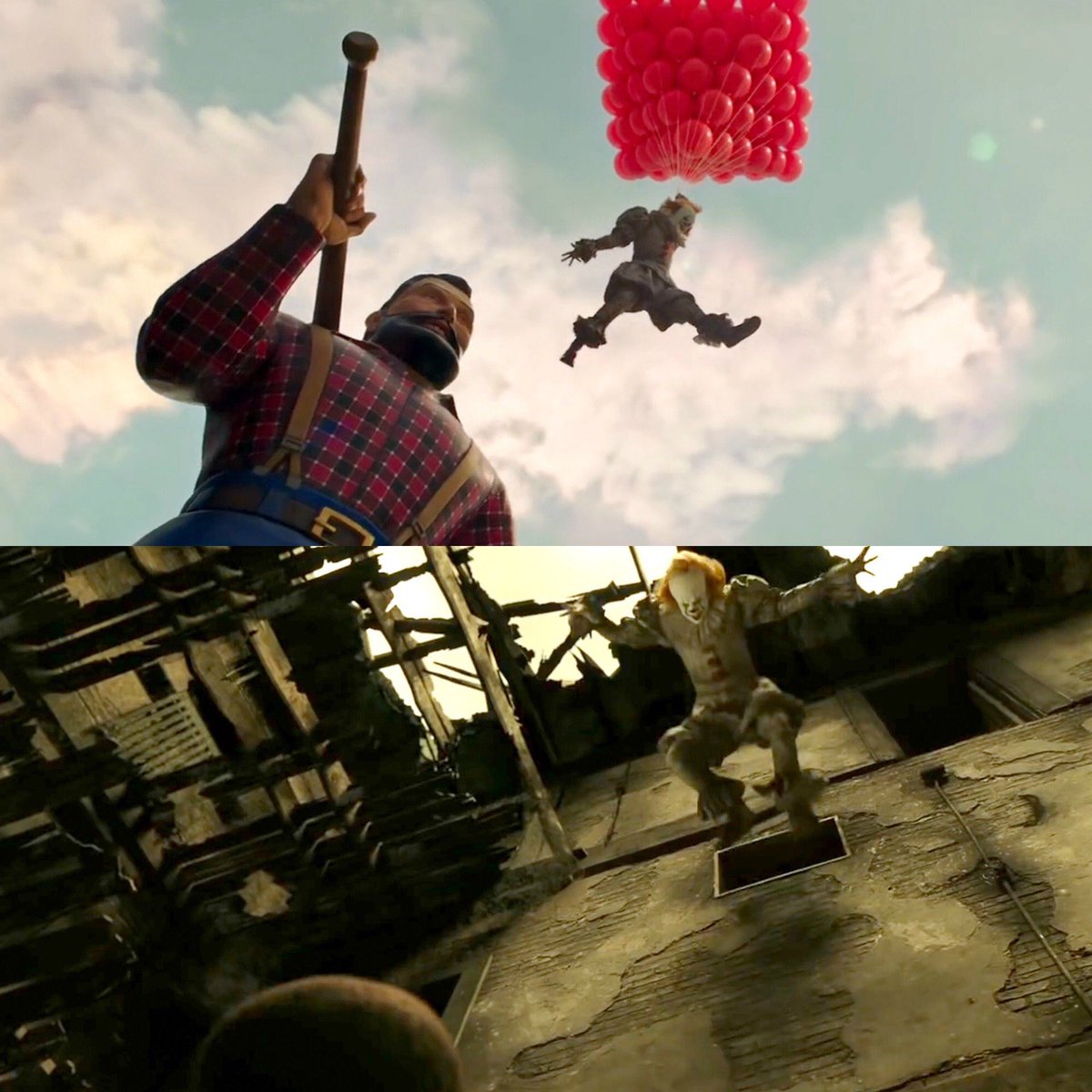elharryplus's tweet photo. Como parte del primer avance, aquΓ les dejamos estas imΓ‘genes de #Pennywise π€‘π #YouFloatToo #ITChapterTwo https://t.co/oem4ip5lDa