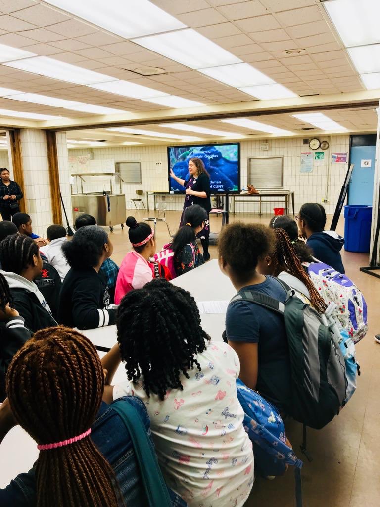 Exciting to meet these bright middle school students at my alma mater MS 181 in Bronx, New York City as they learn about primatology from our group! #STEMschool #outreach