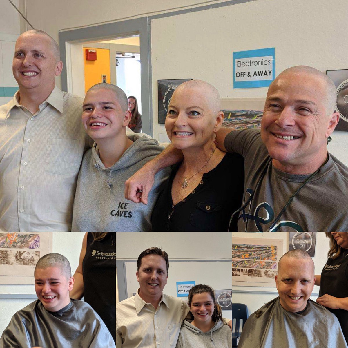 coachgonzojr's tweet photo. Student talked to me this past Monday wanting to honor and recognize a few teachers in our school who are battling cancer. I said if you do it I will... She is donating her hair, me not quite enough but I'm glad I was there to be a part. Great kid! #locksforlove https://t.co/kP3eym7mGN