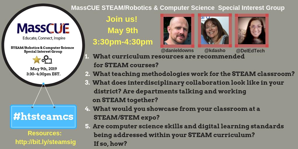 danieldowns's tweet photo. Join @DelEdTech @kdasho #HTSTEAMCS twitter chat discussing the @masscue #steam #computerscience #robotics sig and addressing topics in #STEAM Today May 8th 3:30pm! https://t.co/YmmlAGcIsH @jenn_k4
@DocOttmar_LHS @ReneeWellsSTEAM @STEMWCSD @ImagineerSTEAM @3rdGrade_STEAM https://t.co/ibuR3t6Txa