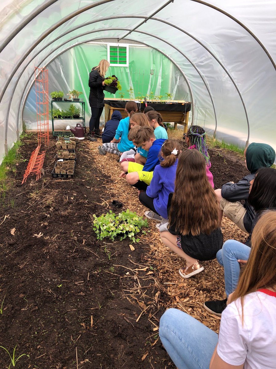 Getting the greenhouse tour. Thank you Mrs Overman. 🌲🌱