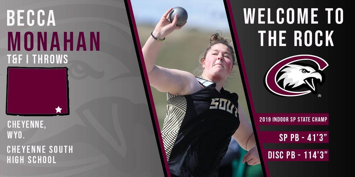 csceagles's tweet image. #WelcomeToTheRock Becca Monahan!
Fr., T&F, Throws
Cheyenne, Wyo. / Cheyenne South HS