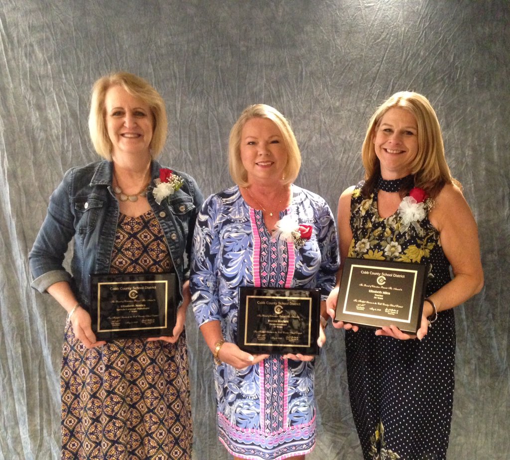 PickettsMillES's tweet photo. Honored to celebrate these amazing educators! 84 combined years of positively impacting children! Thank you Ms. Nettles, Ms. Rocket &amp; Ms. Miles! We wish you all the best in your retirement! #LighthouseLeaders @CobbSchools https://t.co/ffema8JZXx