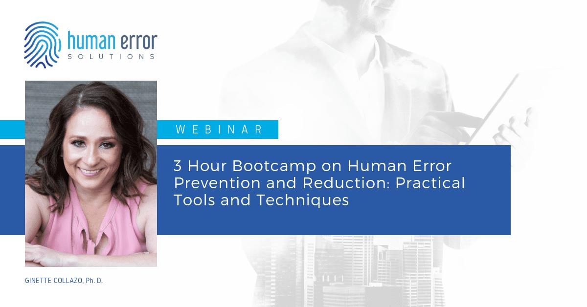 HumanErrorSol's tweet image. #WEBINAR ✅ 3 Hour Bootcamp on Human Error Prevention and Reduction: Practical Tools and Techniques
Date: May 14th, 2019
Time: 12:00 pm - 03:00 pm ET
#humanerrorsolutions #webinar #prevention
buff.ly/2vjTgTT