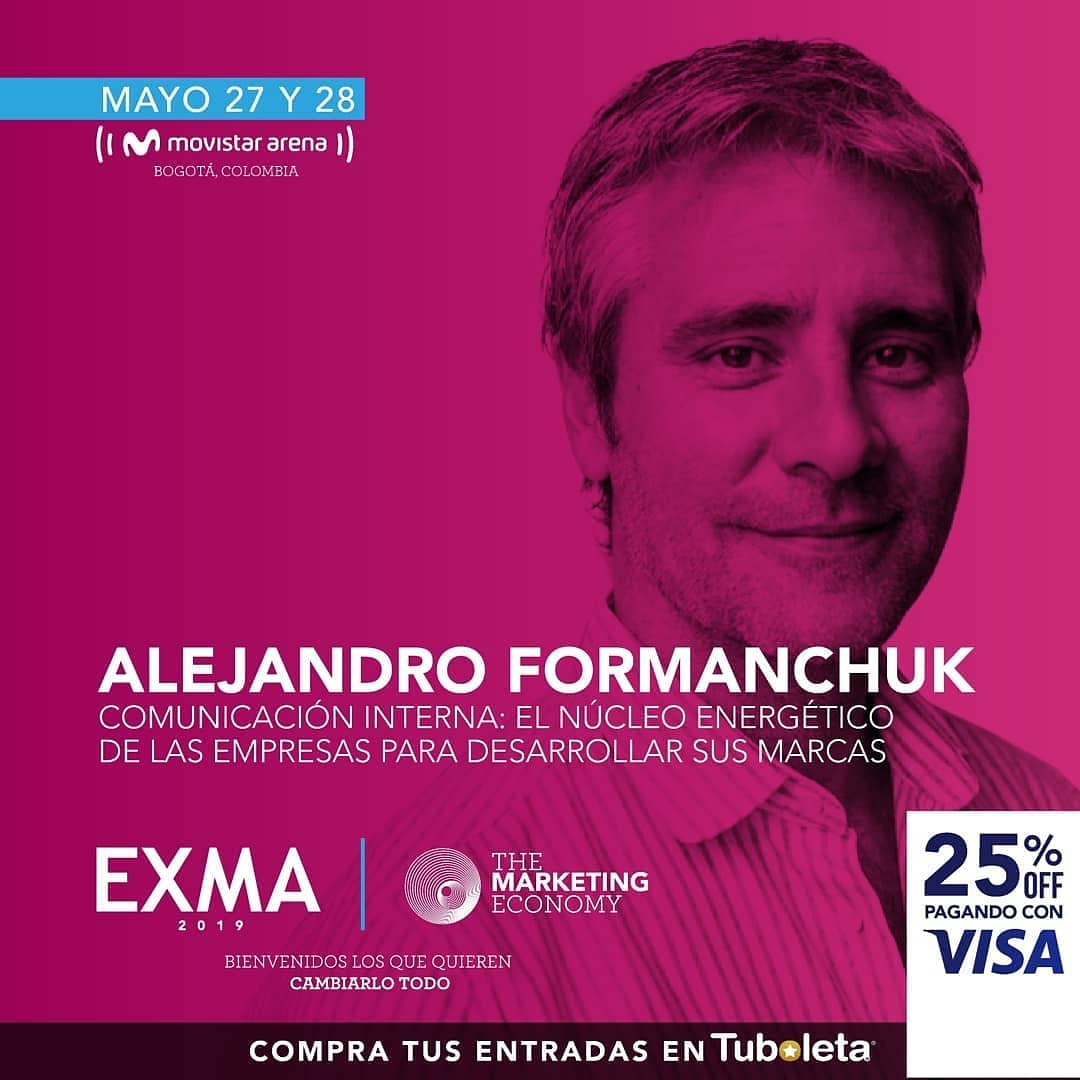 formanchuk's tweet photo. Qué alegría llevar la #ComunicaciónInterna a uno de los eventos de Marketing más importantes del mundo: #EXMA!  Y qué placer de compartir escenario con personas increíbles! 😀 https://t.co/3BEFD36Zl0