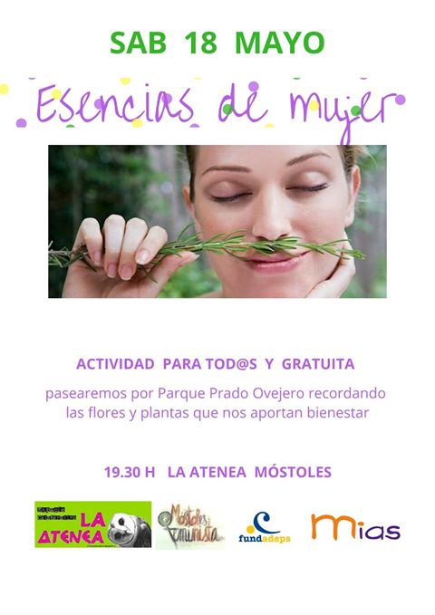 18 de mayo
Paseo por Parque Prado Ovejero de #Móstoles recordando las flores y plantas que nos aportan bienestar a las mujeres.
La vida de las mujeres siempre ha estado ligada a la recolección de plantas para satisfacer las necesidades familiares de alimentación y salud.