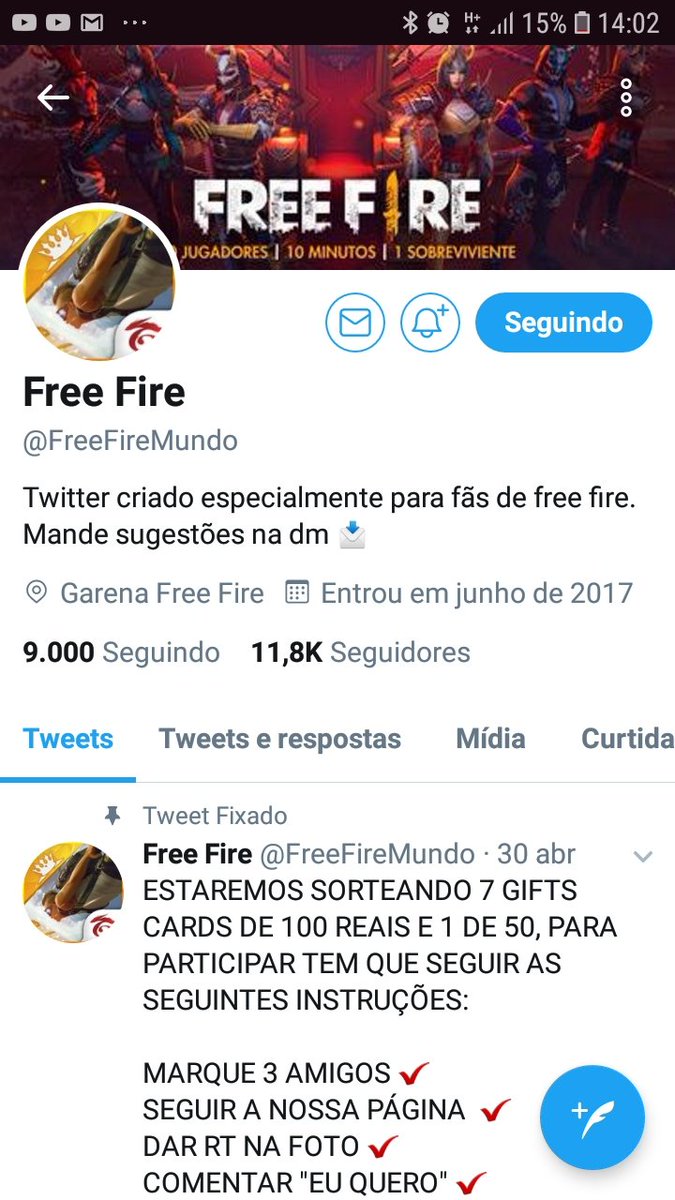 Negodlc3's tweet photo. @FreeFireMundo @DqddyDisney @uMarcus1341 @ImBlackzin @SrMarth1 To seguindo https://t.co/i35AOUpOCt