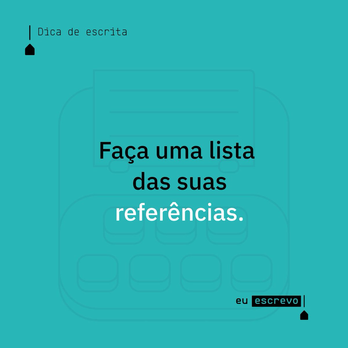 euescrevo_'s tweet photo. Comece a ver de uma forma mais analítica as pessoas e os negócios que você admira. Isso ajuda na hora de escolher sobre o quê você quer escrever e até na maneira como vai publicar.Compartilha com a gente: quem são suas referências na escrita? https://t.co/Vjrq3o8OsK