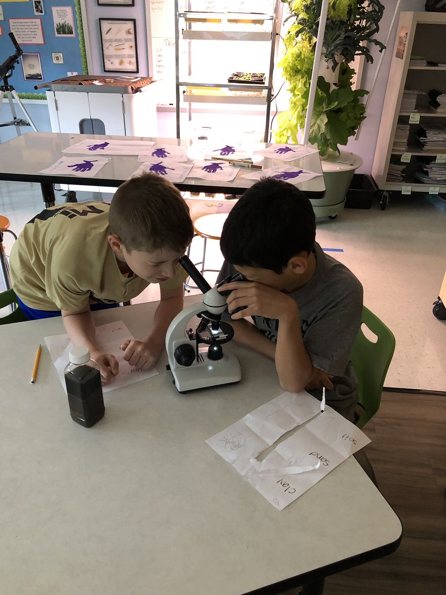Mrs. Baer’s class looking at different soils under the microscope. <a href="/LHECMES/">Lincoln HeightsECMES</a> @msjacksonenviro
