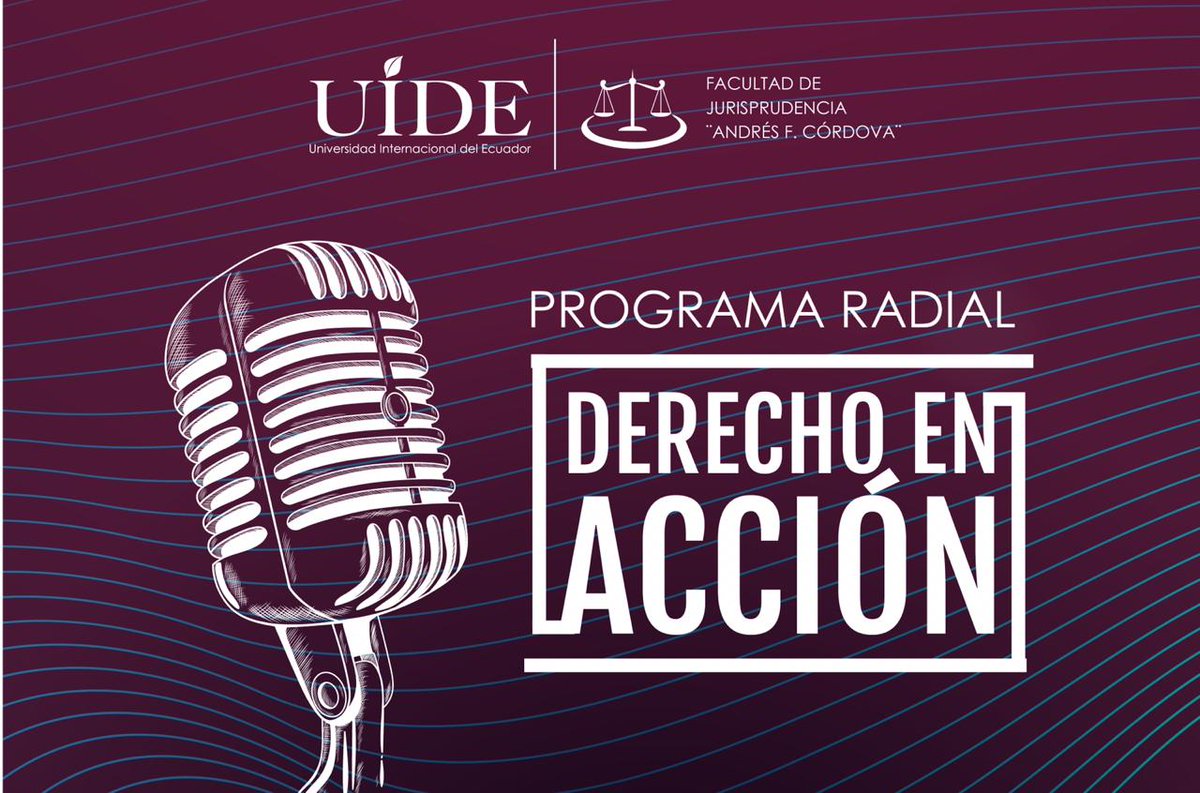 PabloRuizAguirr's tweet photo. (((🔴))) 📻 PROGRAMA RADIAL por @radioloja
Empezamos nuevo proyecto con nuestro programa #DerechoEnAcción nos acompañarán invitados especiales, docentes y estudiantes de nuestra Escuela de Derecho.
¡Bienvenidos!
📆 Viernes 10 de mayo
⏰ 08h30 -09h30
#DerechoUIDE #UIDELoja https://t.co/G152YrrW1P