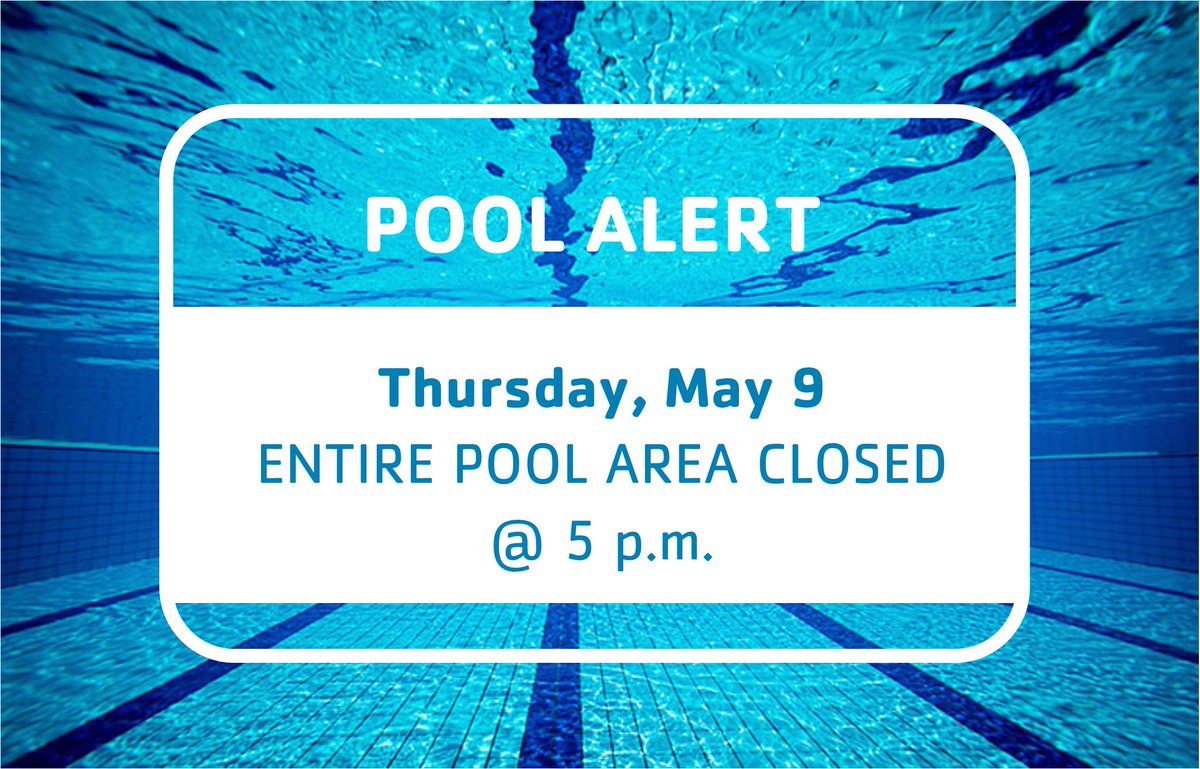 BathAreaFamilyY's tweet photo. Pool Alert: Due to a staffing shortage, the entire pool area will be CLOSED today, Thursday, May 9 at 5 p.m. Kim's 7 p.m. H2O Aerobics Class has also been cancelled. Help us spread the word about our lifeguard positions at the Bath Area Family YMCA: https://t.co/vC5YqIJRGO https://t.co/FmiCy5vHNM