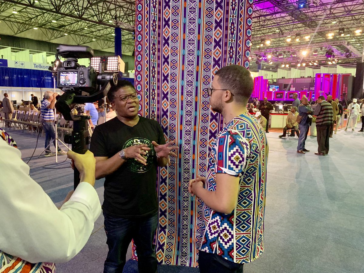 MYANC's tweet photo. Our Head of Elections, Comrade @MbalulaFikile continues with his engagement with the media at the Results Center - now he is engaging with @SizweMpofuWalsh. 

#ANCLeads #PhakamaRamaphosa https://t.co/Jh2pIlGIMD
