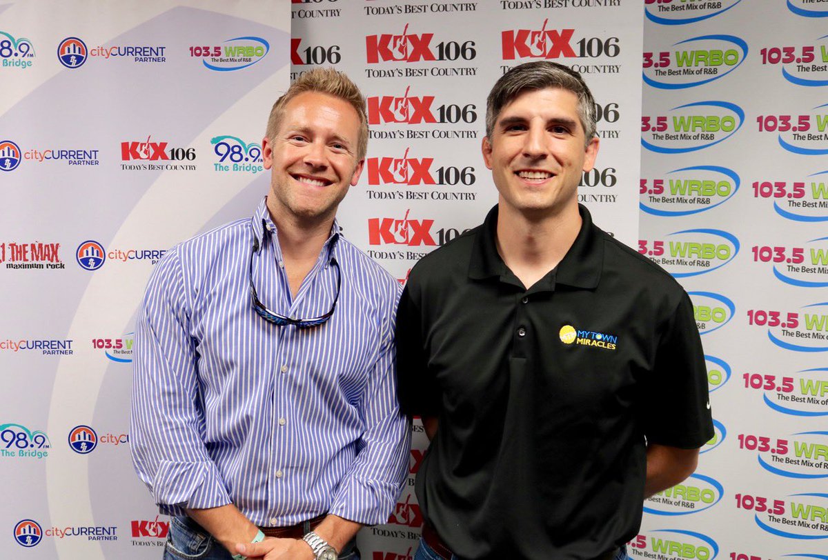 noelfenderson's tweet photo. Thankful to share about My Town on the @cityCURRENT radio show with @jeremycpark and @BrandonArtiles 

  👉🏼 It will air Sunday, May 12 from 7-8 AM  @cumulusmedia @themax981 @989thebridge @1035wrbo  @kix_106 @nextradioapp @mytownmiracles @MyTownMovers @mytownroofing https://t.co/aWdJhG8B8J