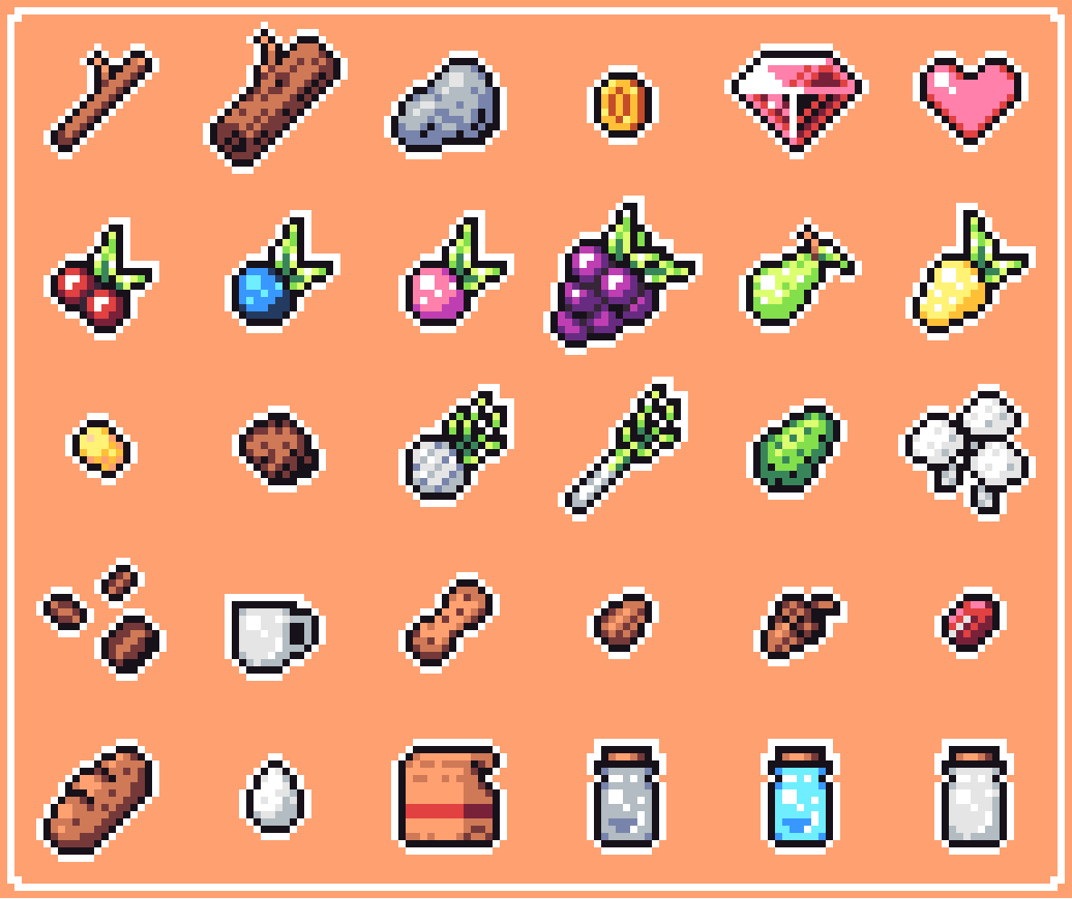PlusleRin's tweet photo. Used @Hyohnoo 's #mail24 palette to make some nice Icons #pixelart https://t.co/7q6yVnjxTM