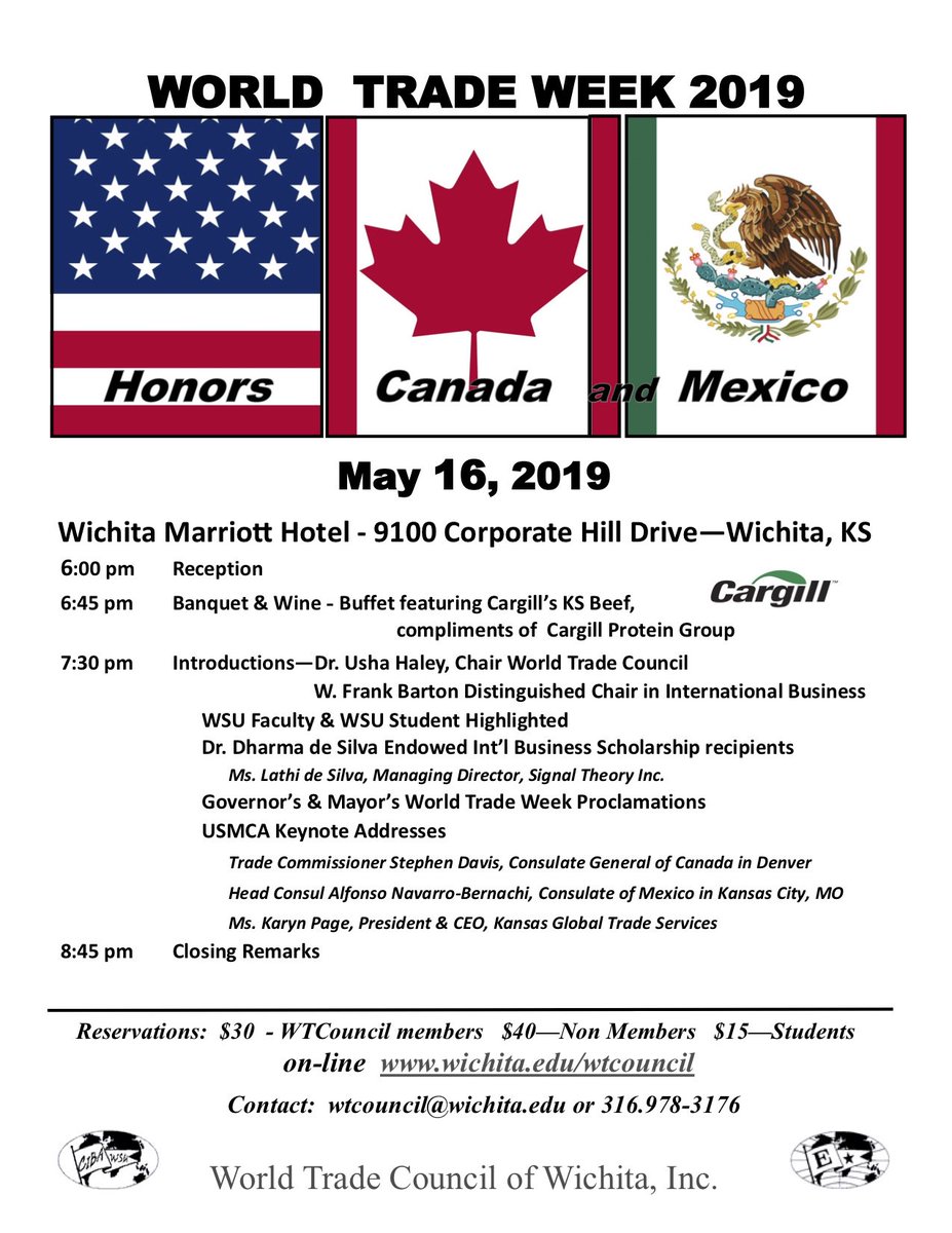 KansasGlobal's tweet photo. Join us at this month's World Trade Council meeting as our very own Karyn Page speaks as a keynote speaker on the trade talks between Canada, Mexico and the United States! https://t.co/vzJYCUlWK7