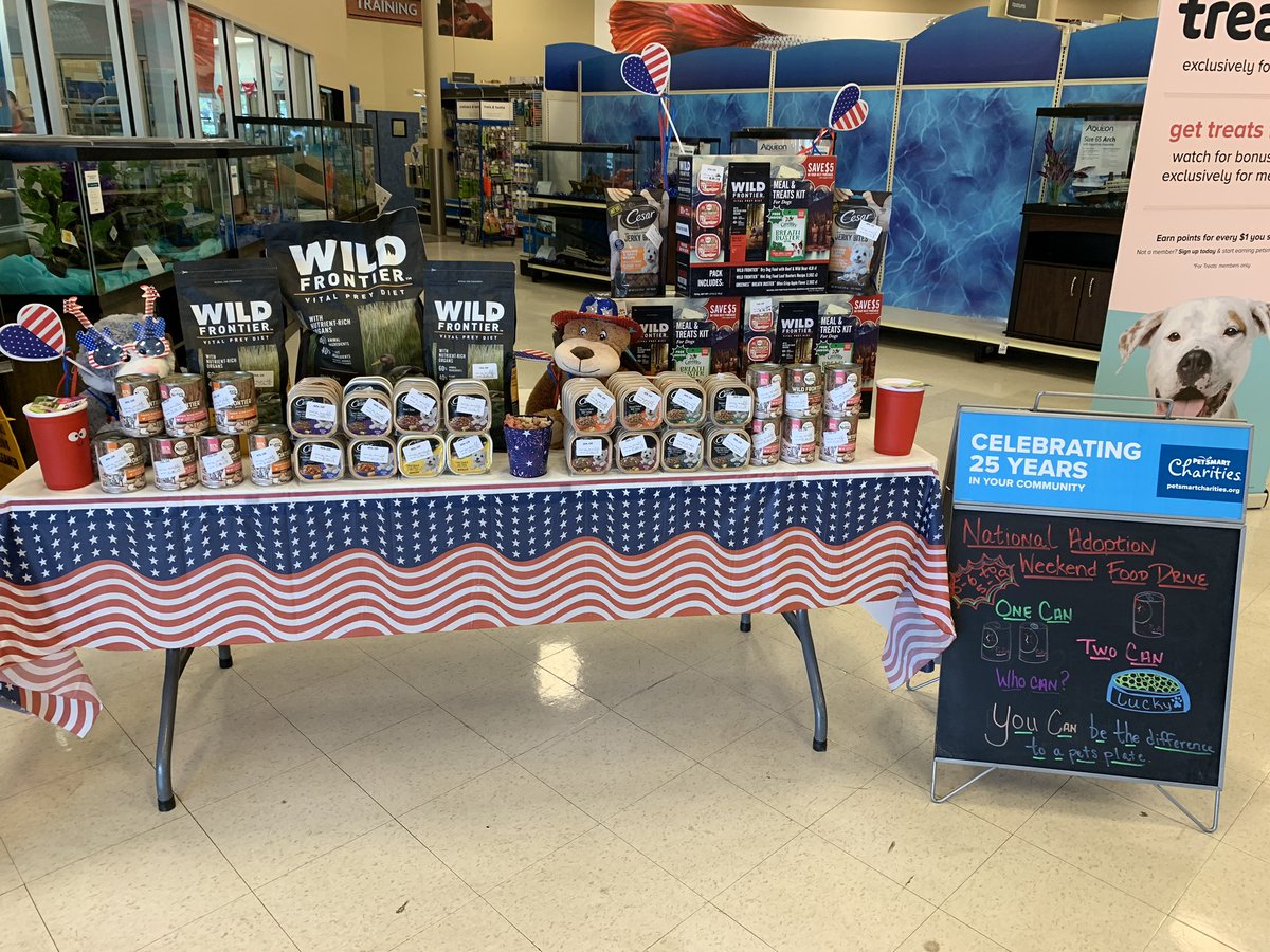 National Adoption Weekend Donation Drive going on until May 19th. Come celebrate our adoption group with a meal for a dog looking for it’s furever home 🐾🐾🐾<a href="/PetSmartChariTs/">PetSmart Charities®</a> <a href="/CPickett1/">Cassandra Pickett</a> <a href="/PetSmartAE/">Associate Engagement</a> <a href="/PetSmart/">PetSmart</a>