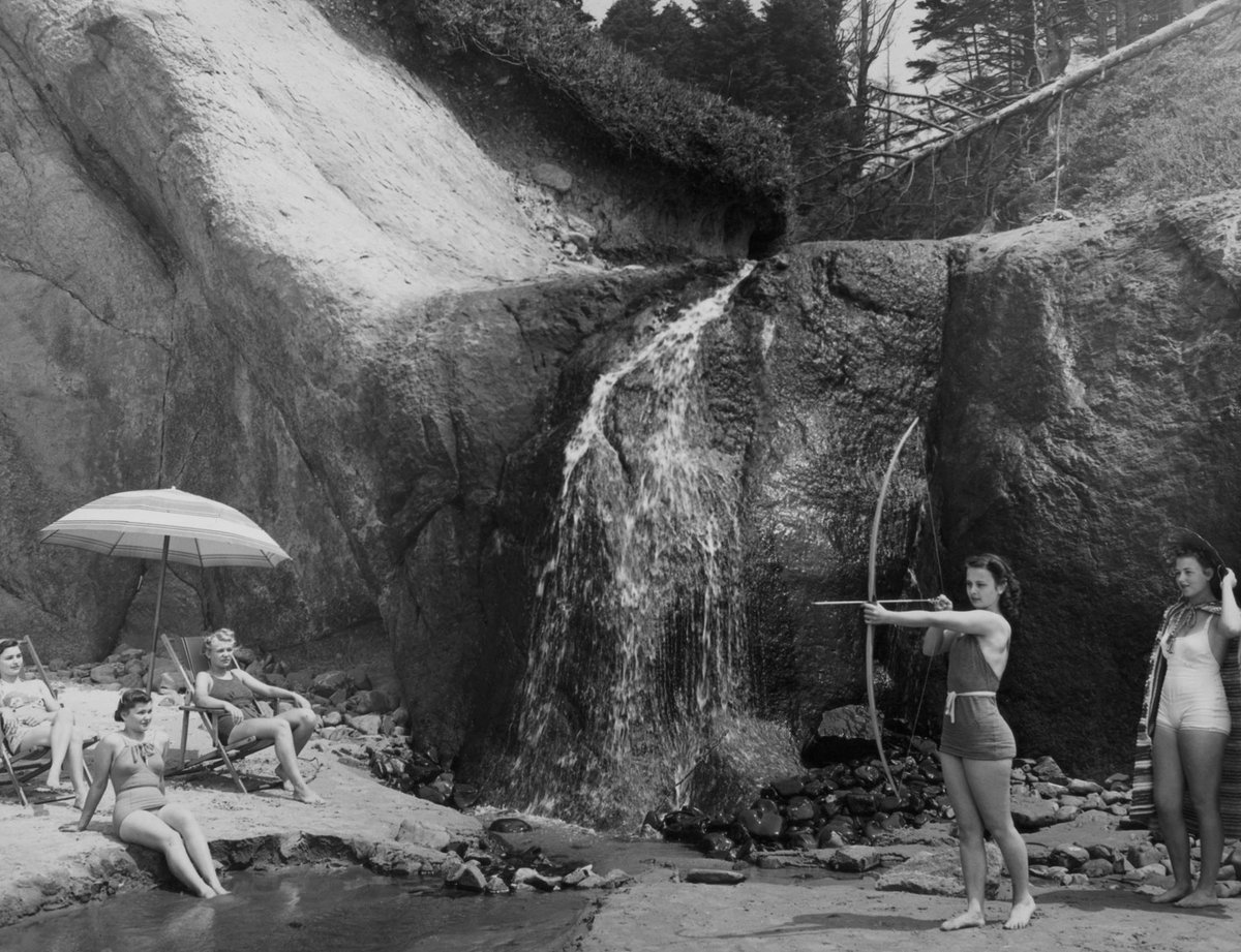 What a beautiful day! I hope everyone is outside enjoying the wonderful sunshine. 

Photo below was taken sometime in the 1950's at Hug Point.