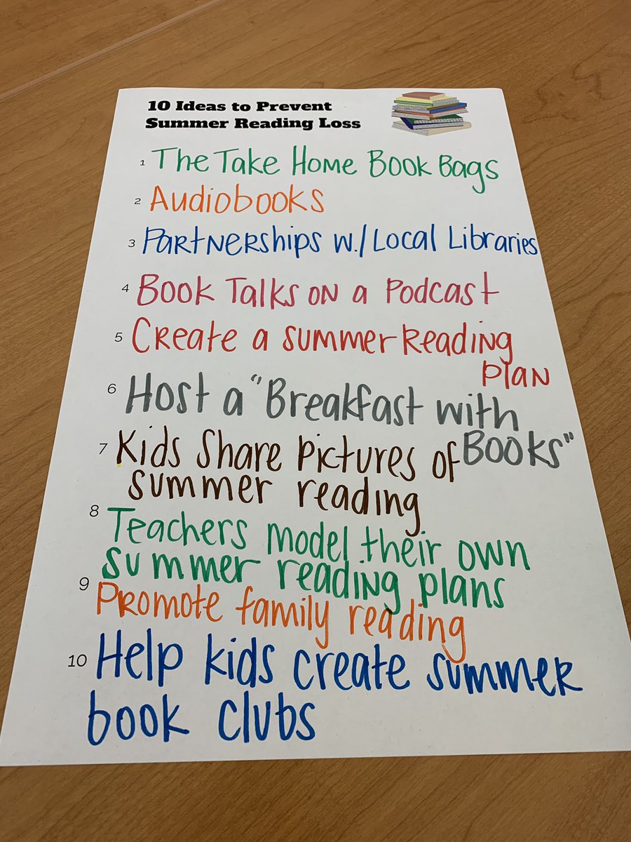 Brainstorming w/ other @ahsd25 staff on ways to prevent the “summer reading slump”! Here’s what we came up with... #NoMoreSummerReadingLoss #D25ItsPersonal #d25Learns