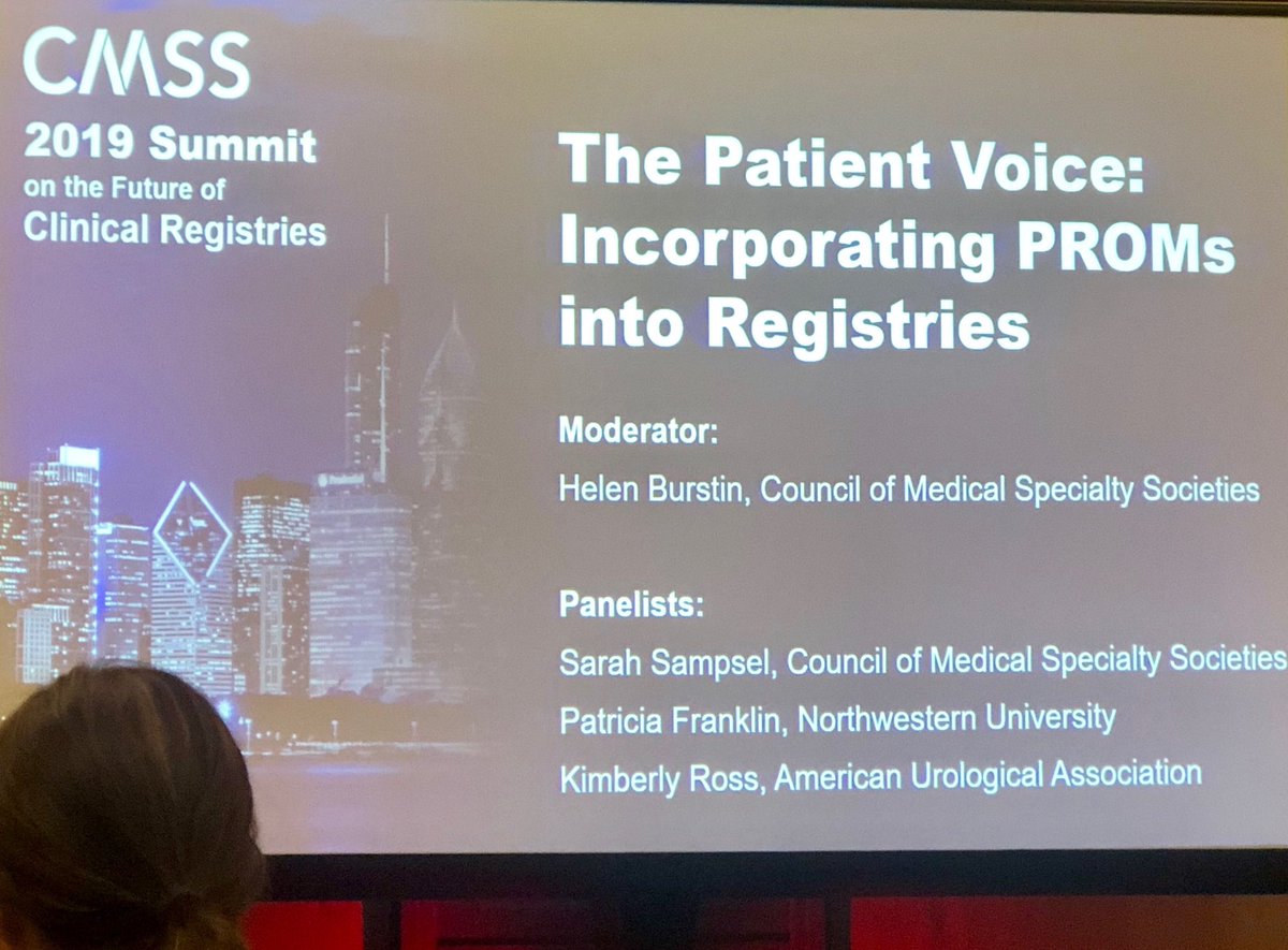 DarilynMoyer's tweet photo. Fabulous presentation by @HelenBurstin and #PatientExperience experts @CMSSmed #RegistrySummit today. Need to get to a better place incorporating meaningful #patientengagement to get to #PBP -PATIENTS BEFORE PAPERWORK- say @ACPinternists ! https://t.co/Kmb52QI5KO