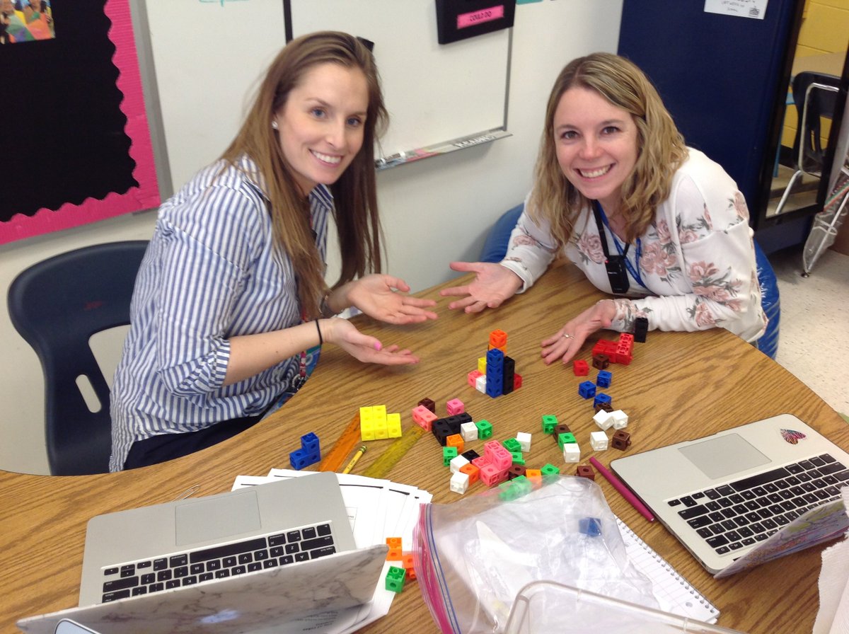 RawdingMolly's tweet photo. Gr5 Teachers doing the math and preparing the cubes to explore "Thinking in Cubes" @joboaler 
So excited to see how students work through this challenge! 

#DoingMathTogether 
#LPSelemMath https://t.co/Cq7v68mM14