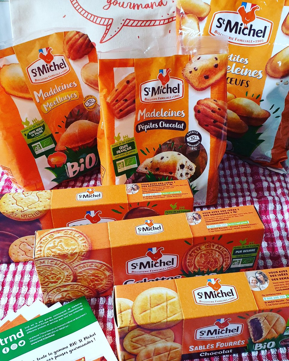 petiterosenrg's tweet photo. Contenu de mon colis #stmichelbio
3 paquets de madeleines (pépites de chocolat et aux oeufs) 2 paquets de sablés au chocolat et 1 paquet de galettes au beurre !
Test en cours de dégustation 😋
Merci @trnd_fr et @StMichel pour cet enooooooorme surprise ! https://t.co/eaTLrFQ4sn