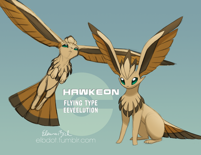 HAWKEON - My take on a flying-type eeveelution! 