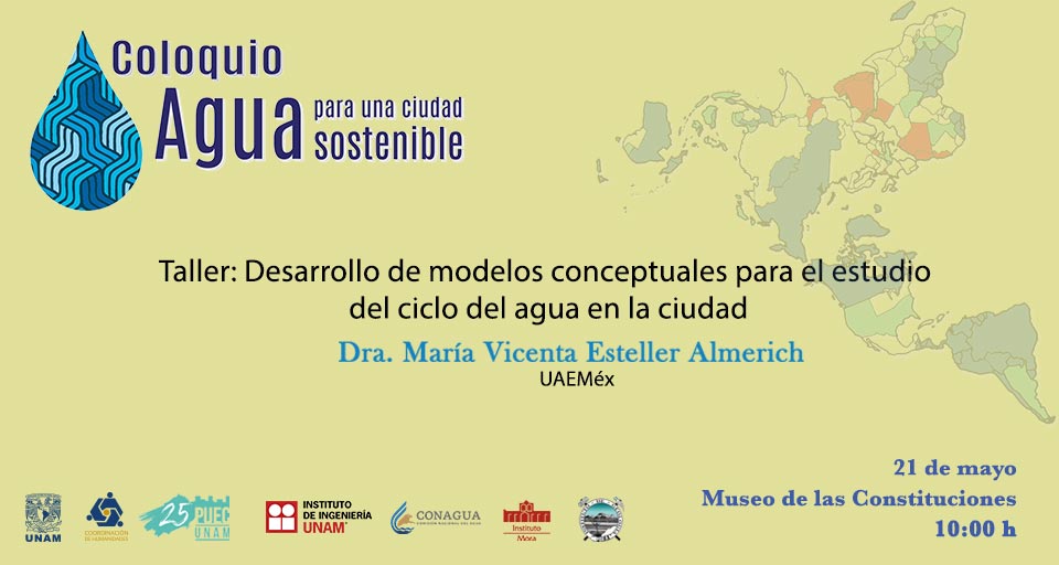 #Taller Desarrollo de modelos conceptuales para el estudio del ciclo del agua en la ciudad.

¿Estas realizando una investigación acerca del ciclo del agua en la ciudad? 
¡Checa este taller! 
Información-> bit.ly/2VxiXz2
