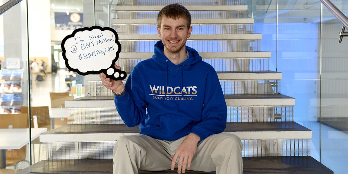 Congratulations to <a href="/SUNYPolyCurling/">SUNY Poly Curling</a> very own James 'Blake' Hagberg, who has been hired at @BNYMellon after graduating from SUNY Poly! #SUNYPoly2019